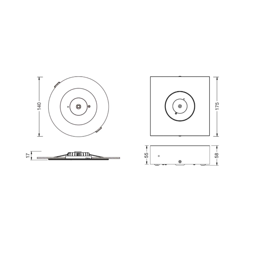 TRADELIKE 3W LED Surface Mount Emergency Spitfire