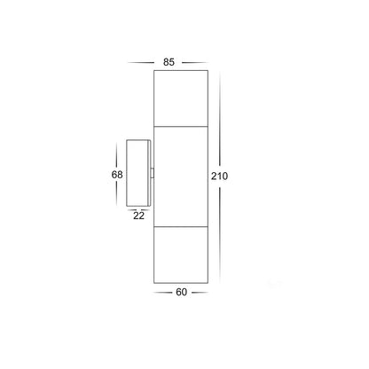 3A LED 3A2122 Up & Down Wall Light