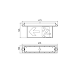 TRADELIKE JADE Recessed 3W LED Emergency Exit Sign